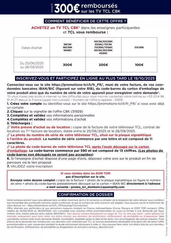 Jusqu'à 300€ remboursés avec TCL