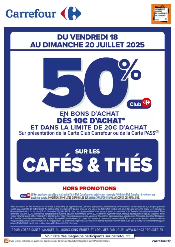 OPERATION BON D’ACHAT SUR LES CAFES & THES