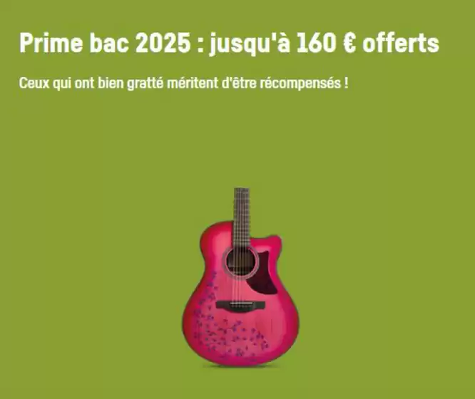 Prime bac 2025 : jusqu'à 160 € offerts
