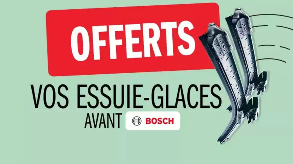 Vos balais d'essuie-glaces avant Bosch OFFERTS