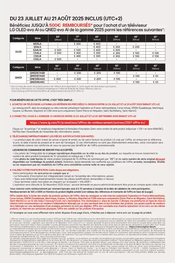 Jusqu'à 500€ remboursés