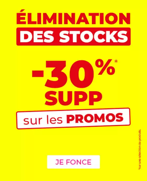 Elimination des stocks -30%