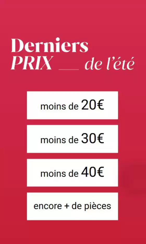 Derniers prix de l'été femme