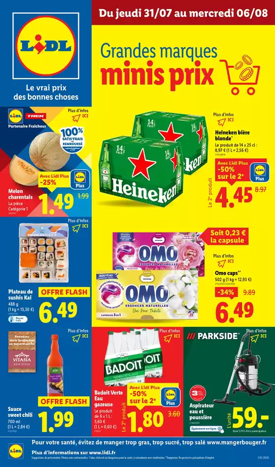Catalogue Lidl à Prouvais | Cette semaine, retrouvez un ensemble de produits de grandes marques à prix Lidl | 2025-07-31T00:00:00.000Z - 2025-08-06T00:00:00.000Z