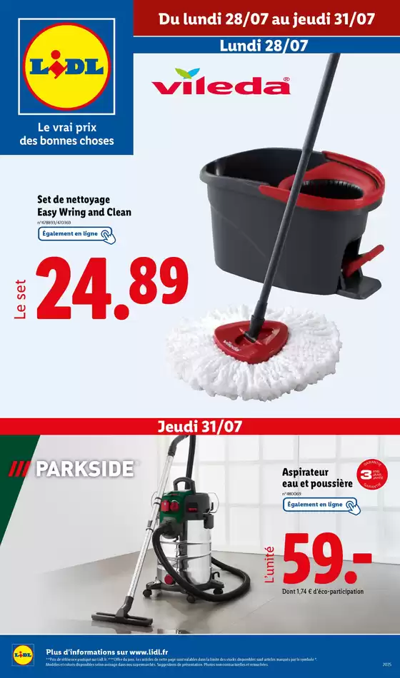 Catalogue Lidl à Le Portel | Découvrez une sélection de produits de sport, ménage et ameublement en supermarché Lidl ! | 2025-07-28T00:00:00.000Z - 2025-07-31T00:00:00.000Z
