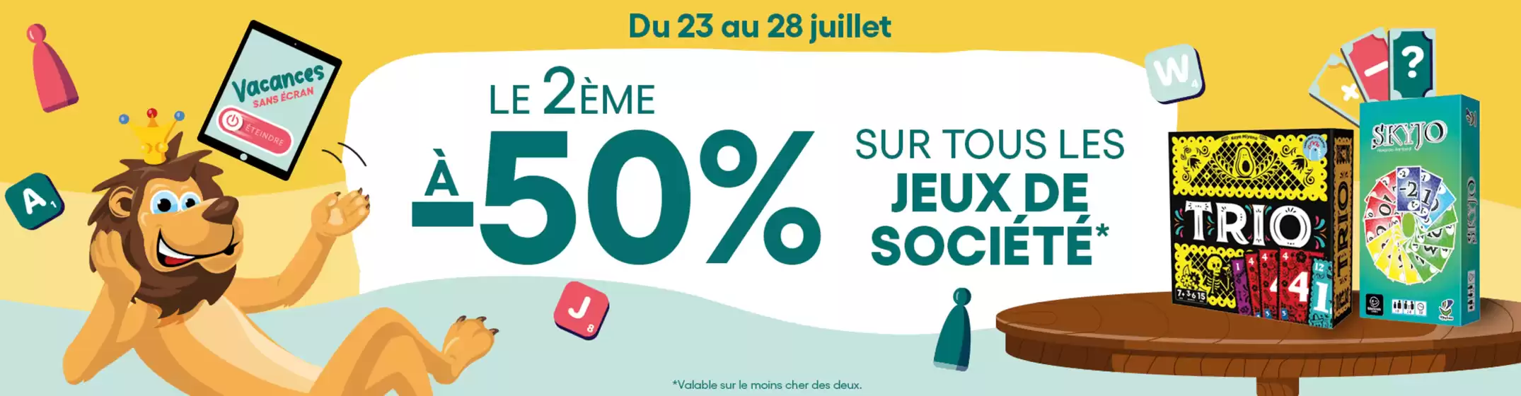 Offre Jeux de société : Le 2ème à -50%