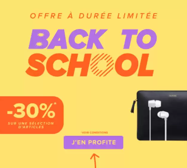 Back to school jusqu'à -30 %