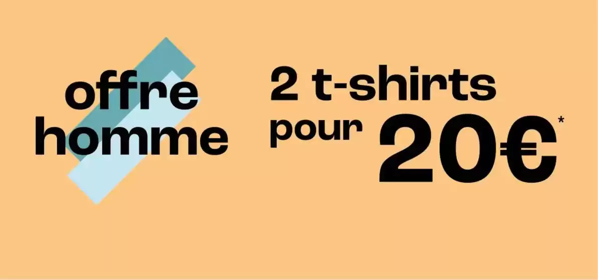  2 t-shirts pour 20€ homme