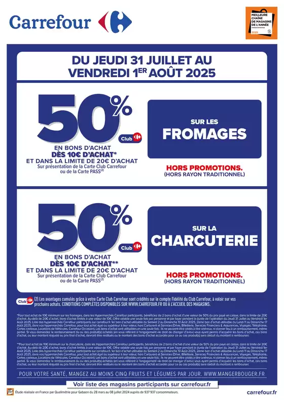 OPÉRATION BON D’ACHAT SUR FROMAGES & CHARCUTERIE