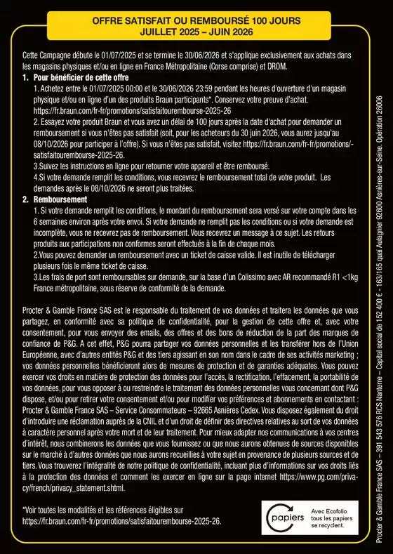 Satisfait ou remboursé