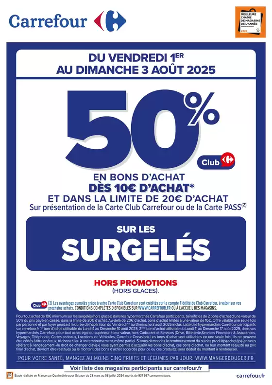 Catalogue Carrefour à Évreux | OPÉRATION BON D’ACHAT SUR LES SURGELES | 2025-08-01T00:00:00.000Z - 2025-08-03T00:00:00.000Z