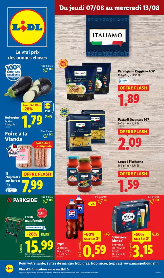 Catalogue Lidl à Thoissey | Savourez le meilleur de la cuisine italienne avec notre gamme Italiamo à prix Lidl ! | 2025-08-07T00:00:00.000Z - 2025-08-13T00:00:00.000Z