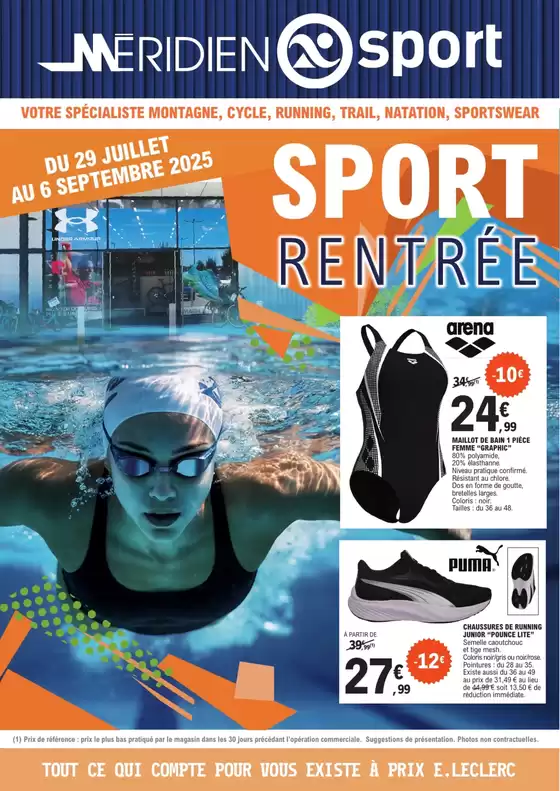 Catalogue E.Leclerc Sports à Biganos | SPORT RENTREE | 2025-07-29T00:00:00.000Z - 2025-09-06T00:00:00.000Z