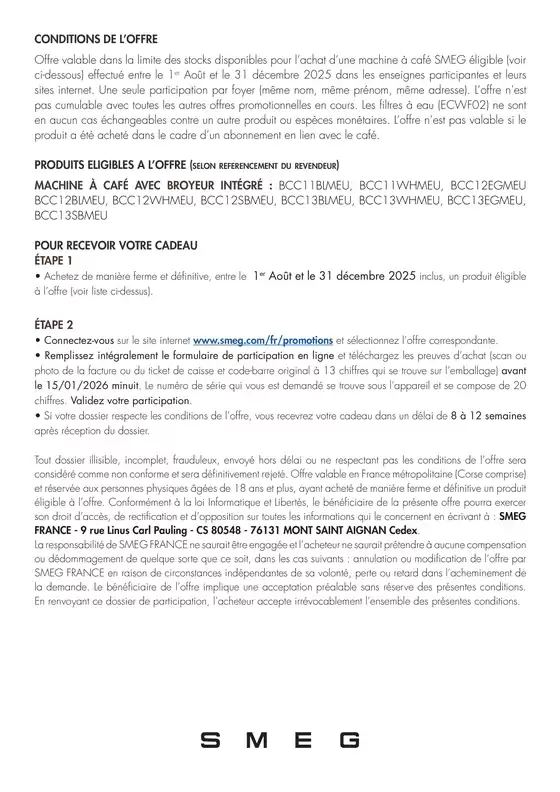 OFFERTS POUR TOUT ACHAT D’UNE MACHINE À CAFÉ