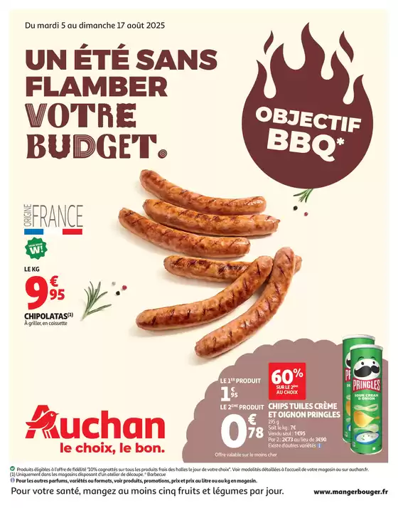 Catalogue Auchan Hypermarché à Saint-Étienne | Un été sans flamber votre budget | 2025-08-05T00:00:00.000Z - 2025-08-17T00:00:00.000Z