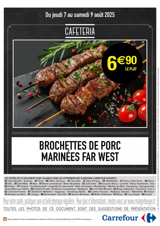 MENU CAFÉTÉRIA