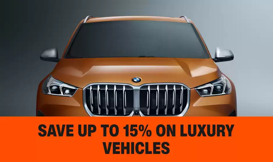 Save up to 15% on luxury vehicles