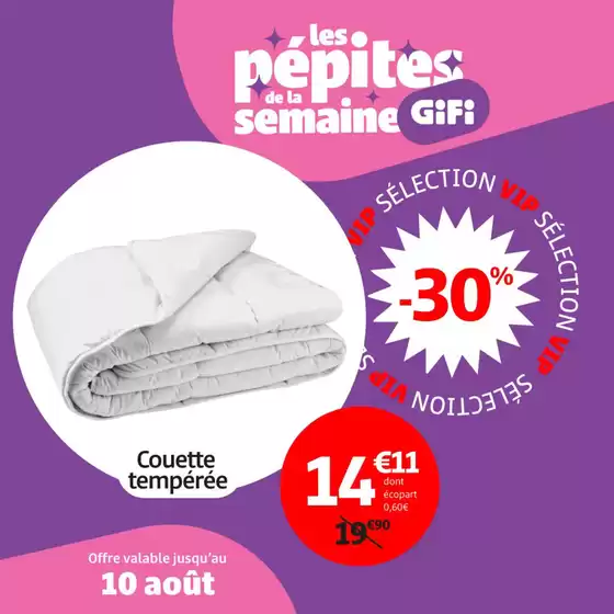 Du 06 au 10 août uniquement, les 2 oreillers sont à 10€ !
