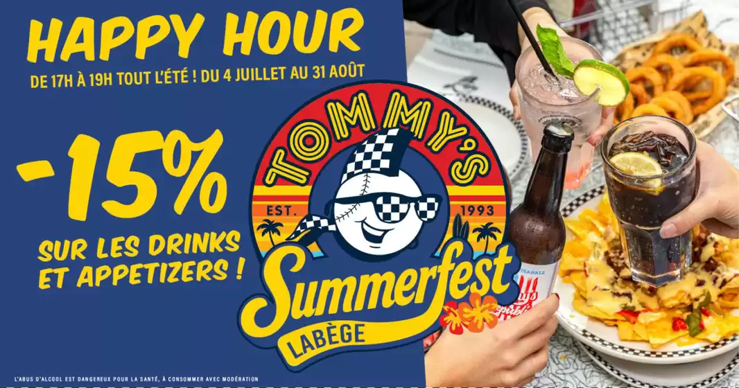Catalogue Tommy’s Diner Café à Pessac | Happy Hour | 2025-08-06T00:00:00.000Z - 2025-08-31T00:00:00.000Z