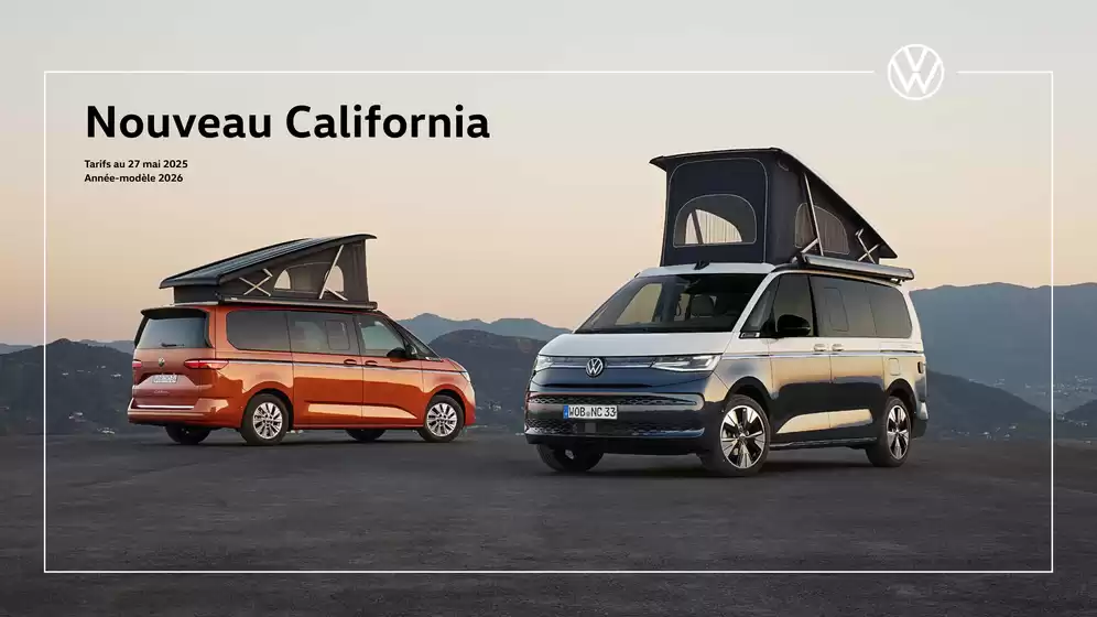 Catalogue Volkswagen à Aubenas | Nouveau California | 2025-08-07T00:00:00.000Z - 2026-03-31T00:00:00.000Z