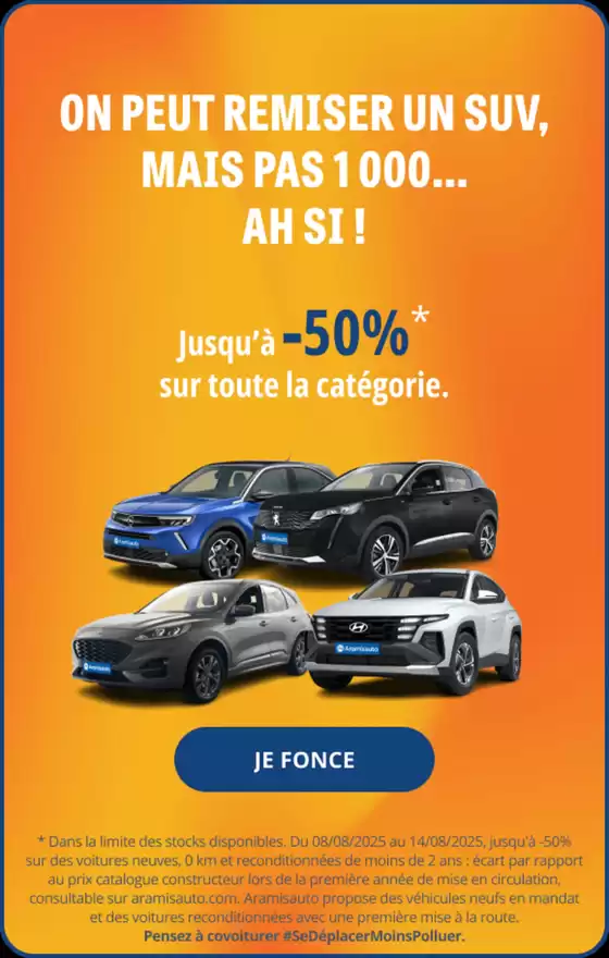 On peut remiser un suv, mais pas 1000... ah si !