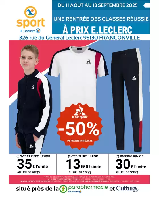 Catalogue E.Leclerc Sports à Valence | RDC SPORT 2025 | 2025-08-11T00:00:00.000Z - 2025-09-13T00:00:00.000Z