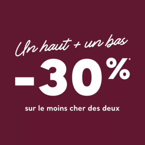 Un haut + un bas -30 % sur le moins xher se deux