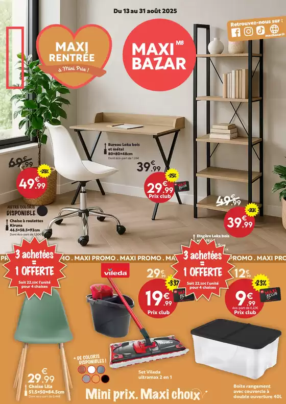 Catalogue Maxi Bazar à Châlons-en-Champagne | Maxi Rentrée | 2025-08-12T00:00:00.000Z - 2025-08-31T00:00:00.000Z