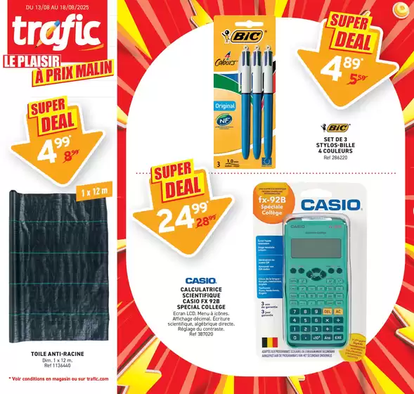 Catalogue Trafic à Quarouble | LE PLAISIR À PRIX MALIN | 2025-08-12T00:00:00.000Z - 2025-08-18T00:00:00.000Z