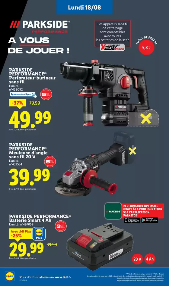 Profitez d'outils puissants et fiables Parkside à des prix exceptionnels chez Lidl.