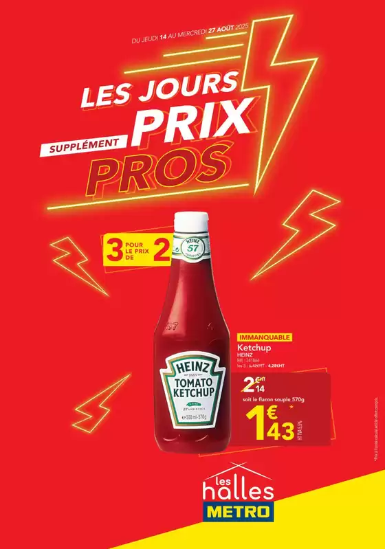 Catalogue Metro à Villeneuve-la-Garenne | Metro Les jours prix pros Supplément | 2025-08-14T00:00:00.000Z - 2025-08-27T00:00:00.000Z