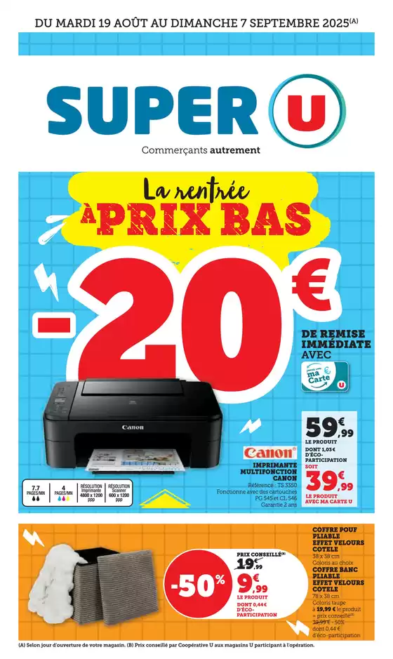 Catalogue Super U à Brest | Spécial Rentrée des classes | 2025-08-19T00:00:00.000Z - 2025-09-07T00:00:00.000Z