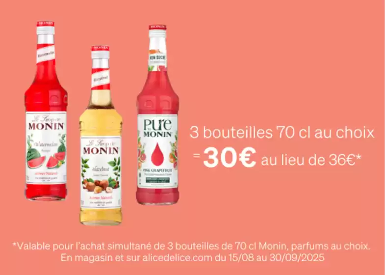 Catalogue Alice Délice | Sirops Monin 70 cl | 2025-08-18T00:00:00.000Z - 2025-09-07T00:00:00.000Z