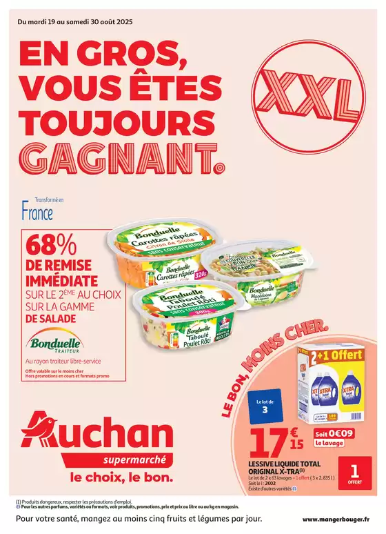 Catalogue Auchan Supermarché à Jouy-en-Josas | EN GROS, VOUS ÊTES TOUJOURS GAGNANT. | 2025-08-19T00:00:00.000Z - 2025-08-30T00:00:00.000Z