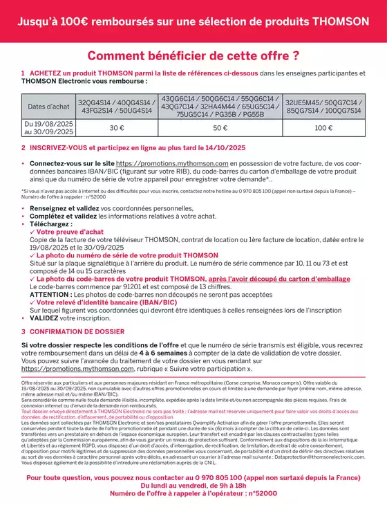 Jusqu'à 100€ remboursés