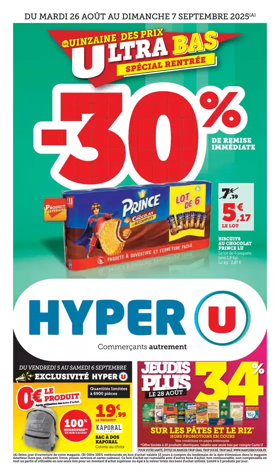 Catalogue Hyper U à Antrenas | Quinzaine Commerçante | 2025-08-26T00:00:00.000Z - 2025-09-07T00:00:00.000Z