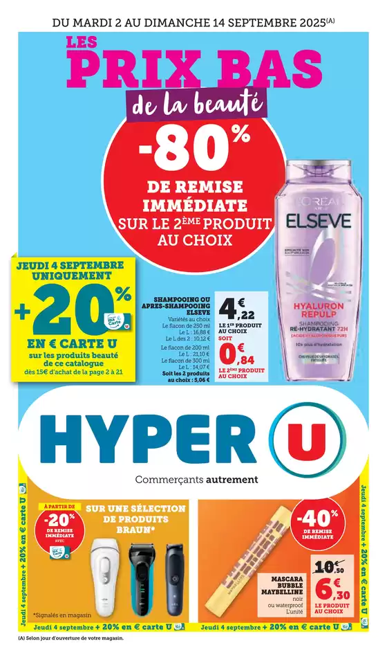 Catalogue Hyper U | Spécial Beauté | 2025-09-02T00:00:00.000Z - 2025-09-14T00:00:00.000Z