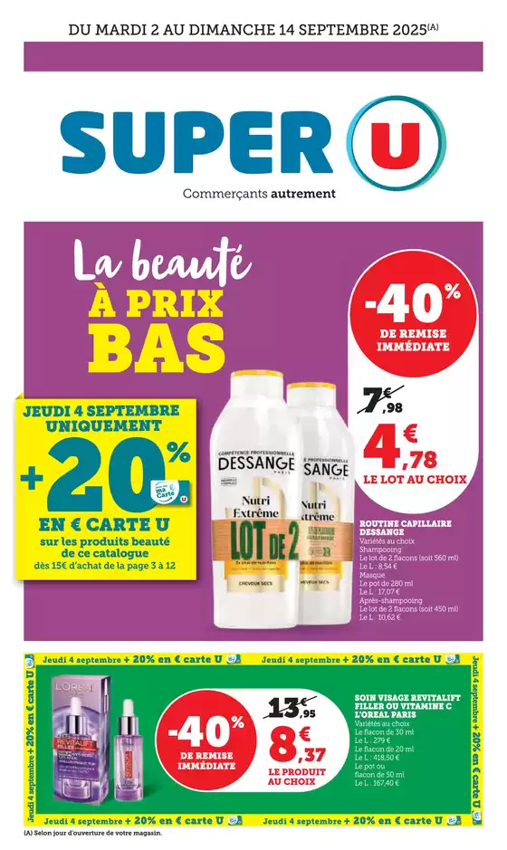 Catalogue Super U | Spécial Beauté | 2025-09-02T00:00:00.000Z - 2025-09-14T00:00:00.000Z