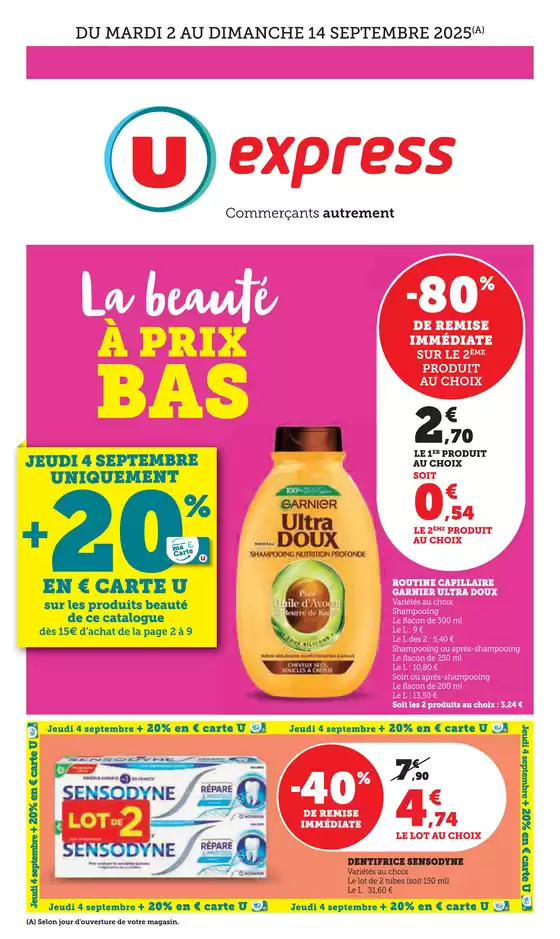 Catalogue U Express | Spécial Beauté | 2025-09-02T00:00:00.000Z - 2025-09-14T00:00:00.000Z