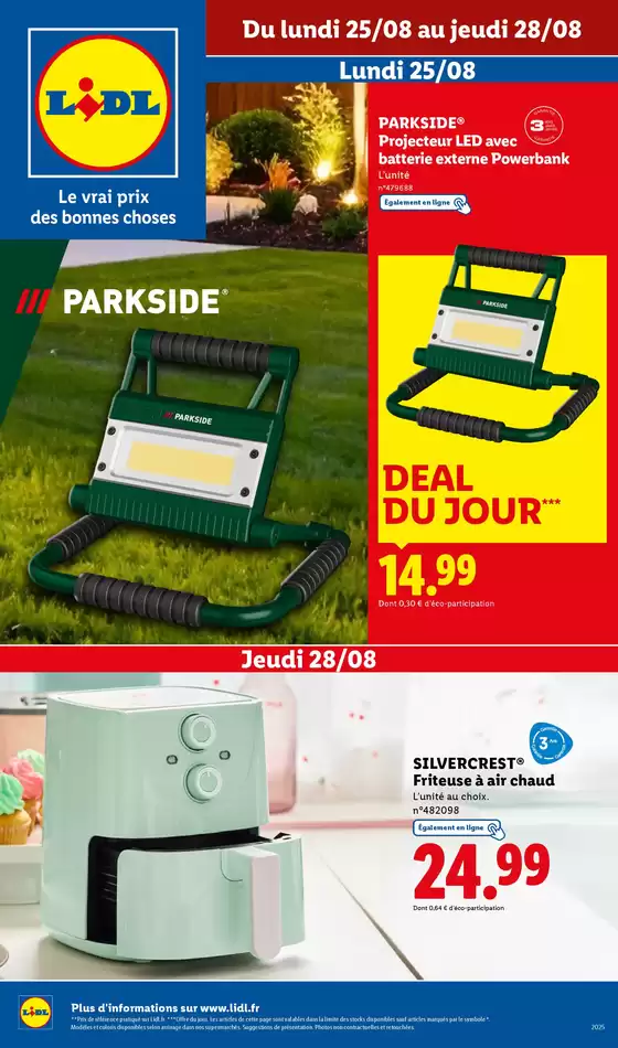 Catalogue Lidl | Bricolage, luminaires, maison, mode enfant et adulte à découvrir en supermarché Lidl ! | 2025-08-25T00:00:00.000Z - 2025-08-28T00:00:00.000Z