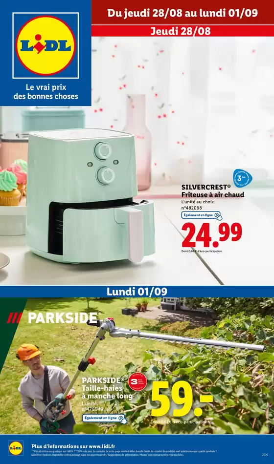 Catalogue Lidl | Cuisine, rangements, beauté et bien plus encore en supermarché Lidl ! | 2025-08-28T00:00:00.000Z - 2025-09-01T00:00:00.000Z