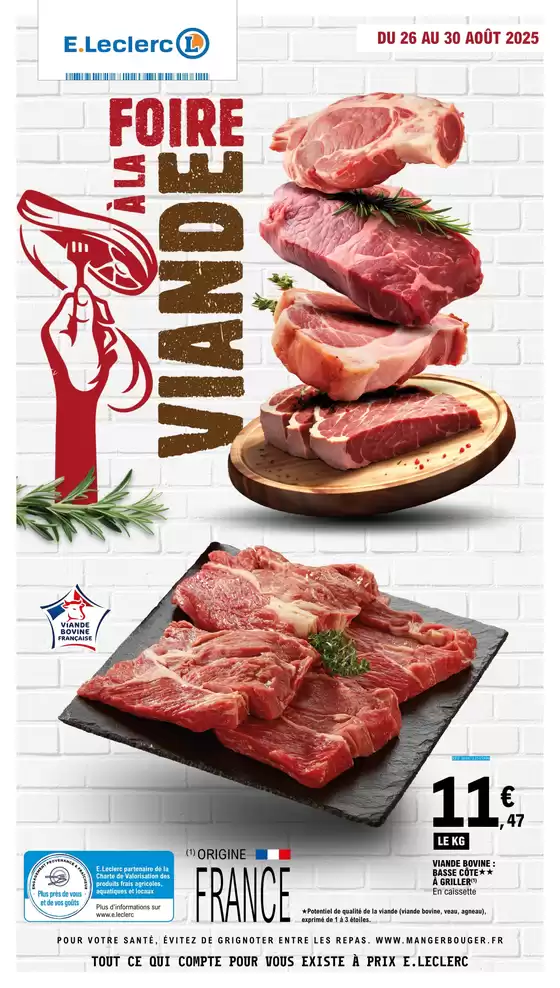 Catalogue E.Leclerc Express à Lyon | Foire à la viande 2 | 2025-08-26T00:00:00.000Z - 2025-08-30T00:00:00.000Z