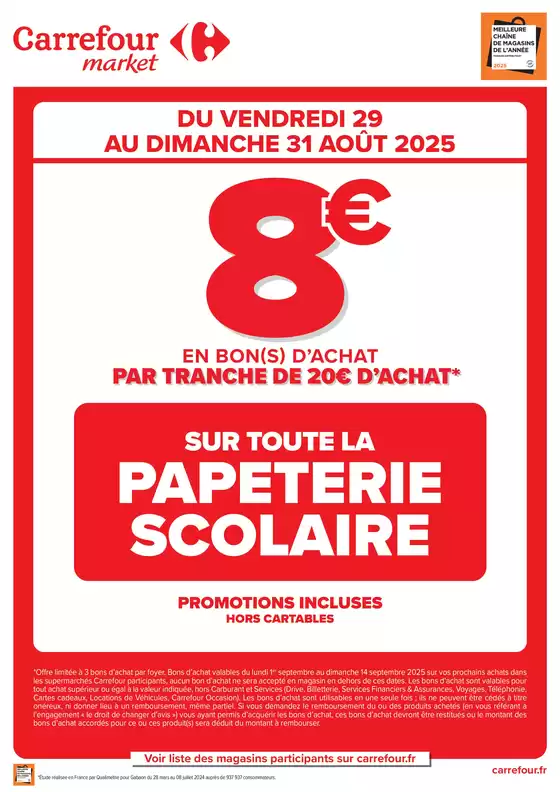Catalogue Carrefour Market à Scionzier | OPÉRATION BON(S) D’ACHAT | 2025-08-29T00:00:00.000Z - 2025-08-31T00:00:00.000Z