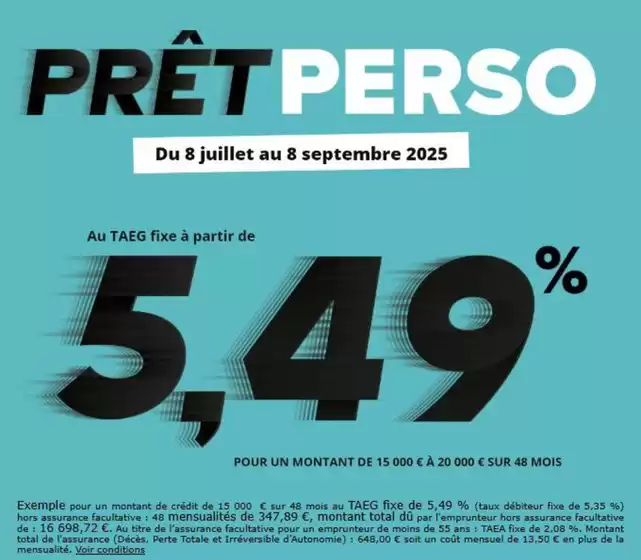 Catalogue Carrefour Banque et Assurance à Le Creusot | PRÊT PERSO | 2025-08-27T00:00:00.000Z - 2025-09-08T00:00:00.000Z