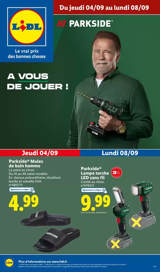 Catalogue Lidl | Retrouvez le nécessaire pour bricoler avec Parkside et faire du sport avec Crivit ! | 2025-09-04T00:00:00.000Z - 2025-09-08T00:00:00.000Z