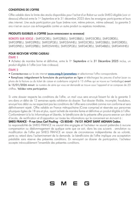 5 ans de garantie offerte
