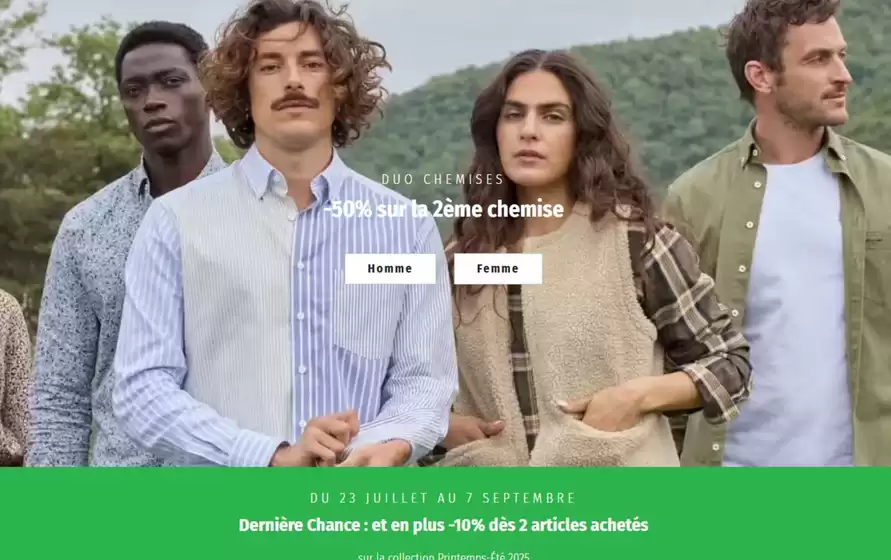 -50% sur la 2ème chemise