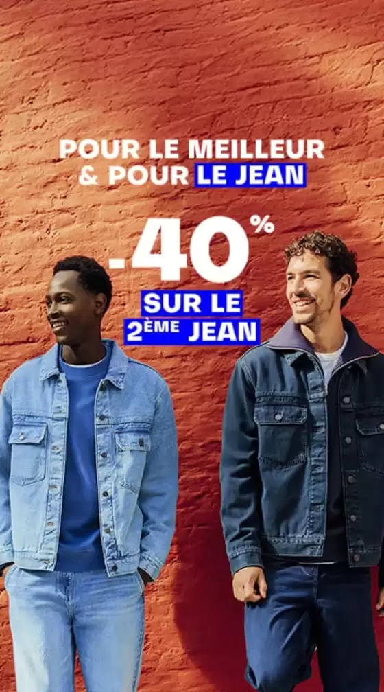 -40% sur le 2ème jean parmi une sélection