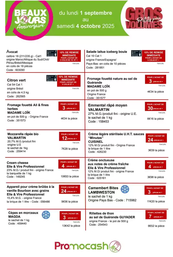 Catalogue Promocash à Dijon | Catalogue Promocash | 2025-09-01T00:00:00.000Z - 2025-10-04T00:00:00.000Z