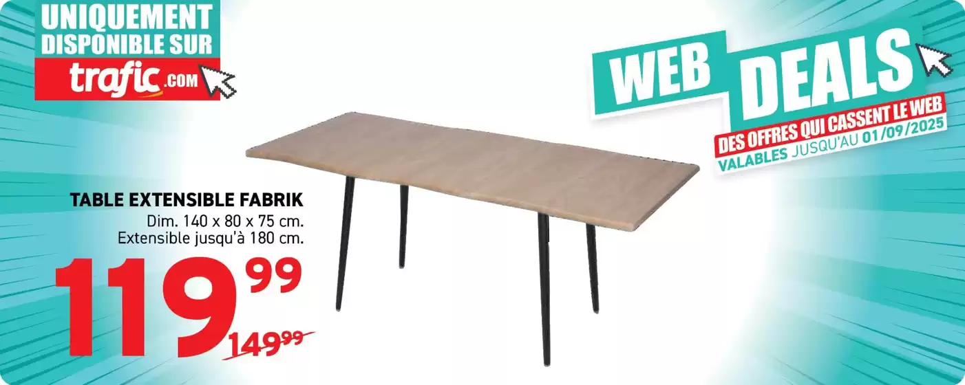 Table Extensible Fabrik 4à6 Personnes